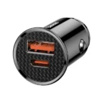 Baseus 30w Car Charger With USB + Type C Port – Black