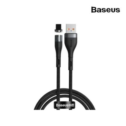 Baseus Zinc Magnetic iPhone Safe Fast Charging Data Cable 2.4A 1M – Black