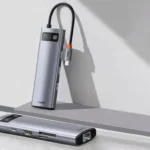 Baseus Metal Gleam Series 8-in-1 Multifunctional Type-C HUB Docking Station – Gray
