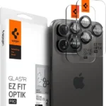 Apple iPhone 15 Pro Max / 15 Pro / 14 Pro Max / 14 Pro Camera Lens Protector GlasTR EZ Fit Optik Pro by Spigen – AGL05205 – Black Titanium – 2 PACK