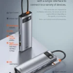 Baseus Metal Gleam Series 9-in-1 Multi-functional Type-C HUB – Gray